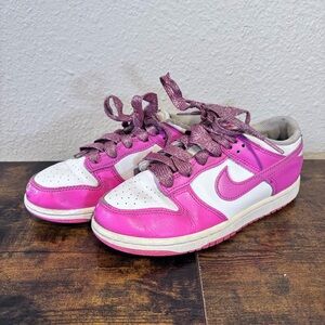 Nike Shoes Sneaker Pink White Dunk Low PS Girls Youth Swoosh Basketball Air 2.5Y